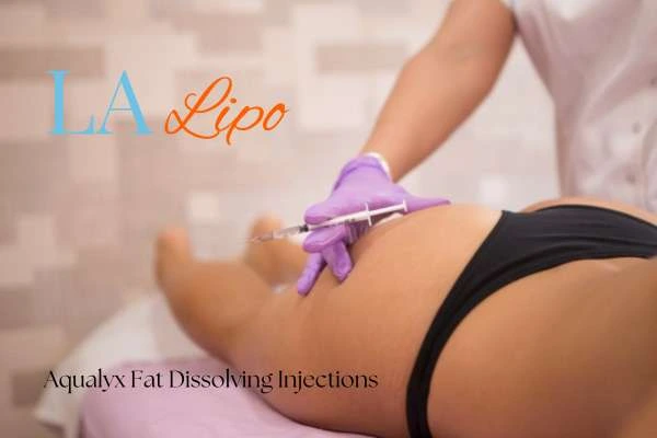Woman having fat dissolving injections Yateley on thighs