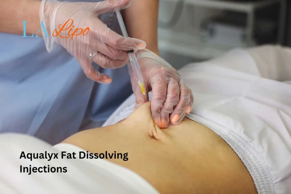 woman having fat dissolving injections Yateley in the stomach
