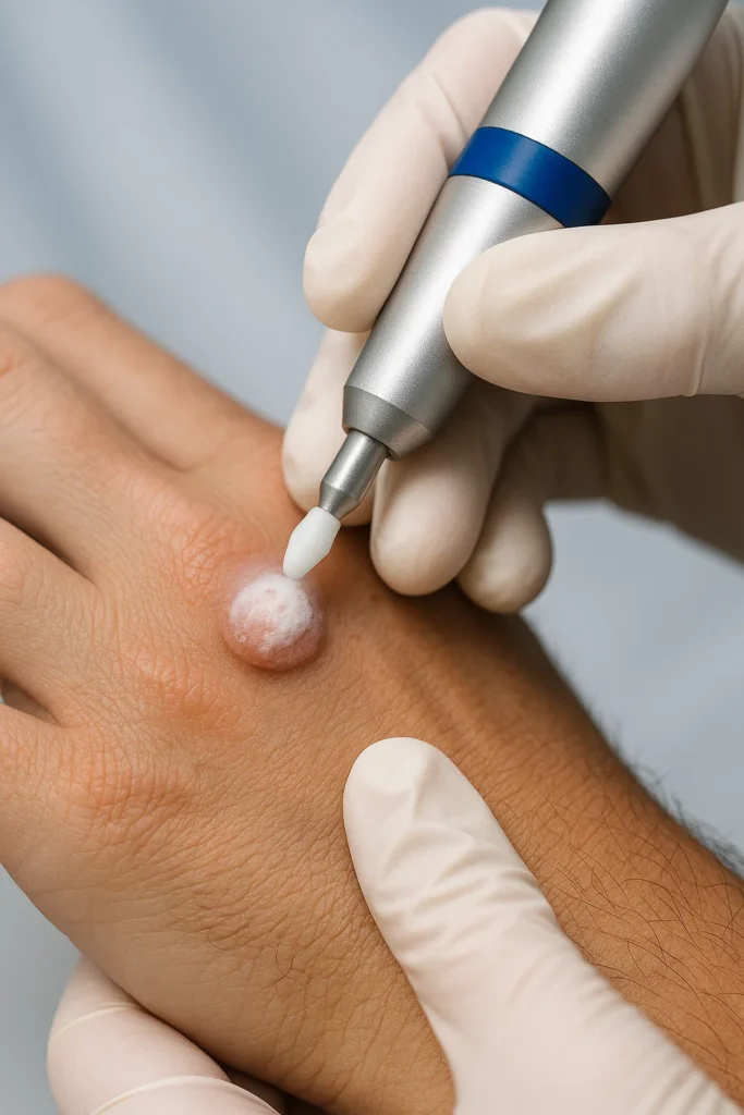 example of wart removal Yateley using cryopen